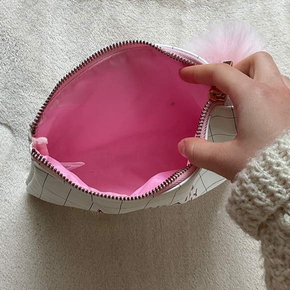 White & Pink Pencil Pouch - Picture 3 of 6